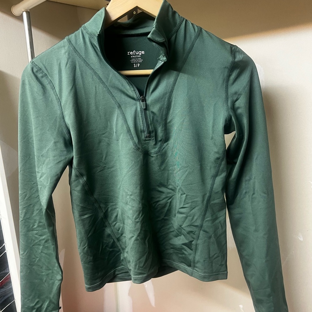 Refuge Forest Green Zip Pullover